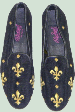 Black Fleur d' Lis Loafer