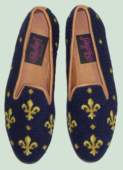 Navy Fleur d' Lis Loafer