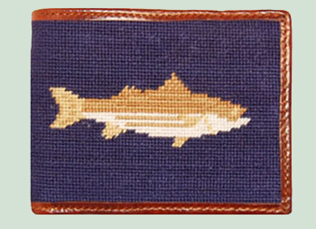 Striper on Navy Wallet